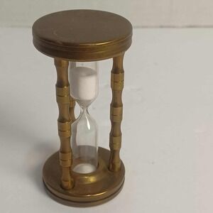 Vtg Brass Hourglass Nautical Sand Timer Small Desktop Decor Home Office Accent